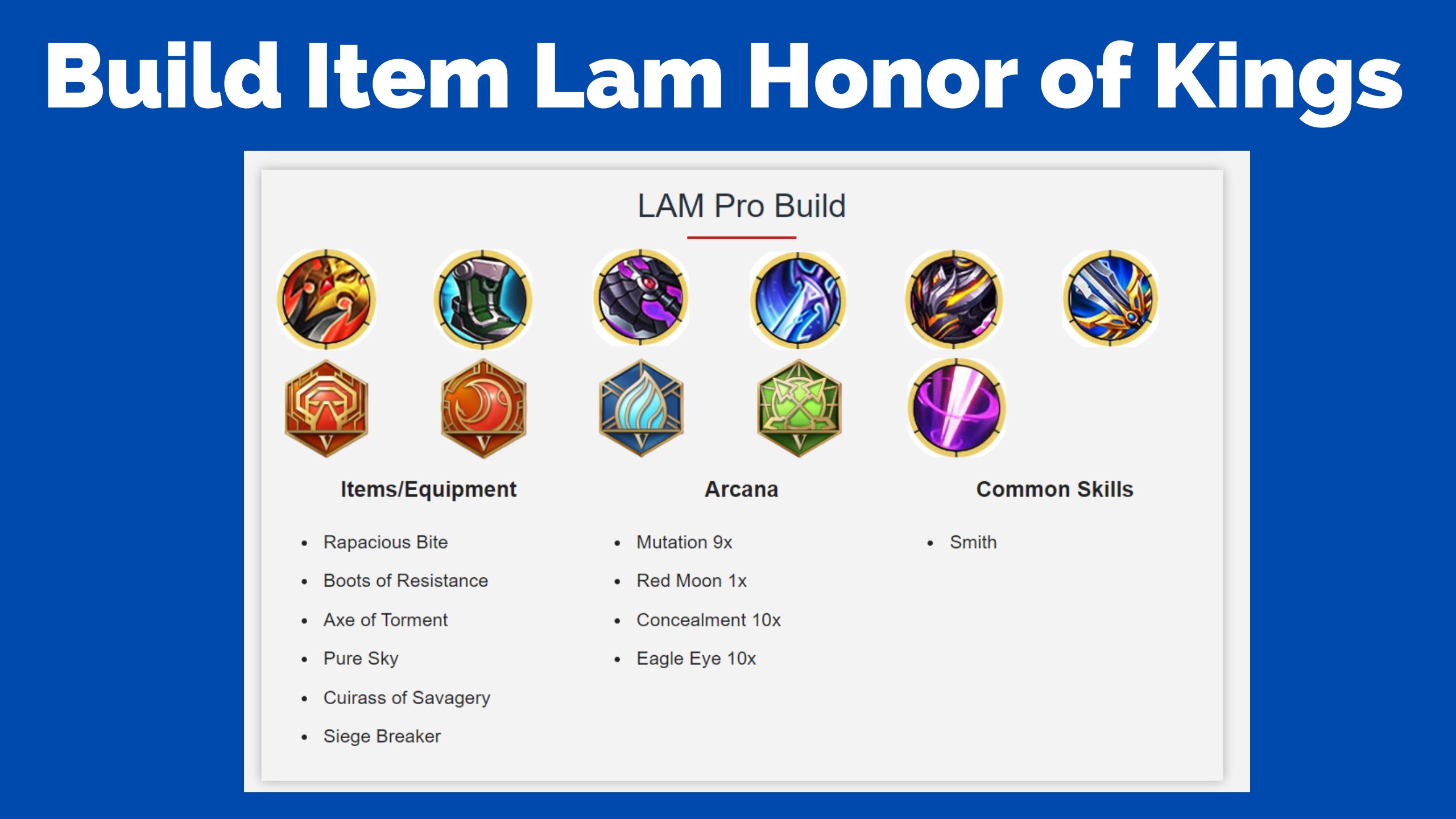 Build Item Lam Honor of Kings