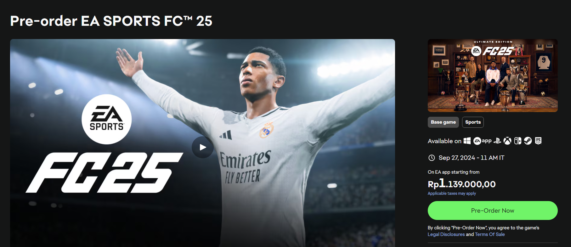 Full Size dan Spesifikasi EA Sports FC 25